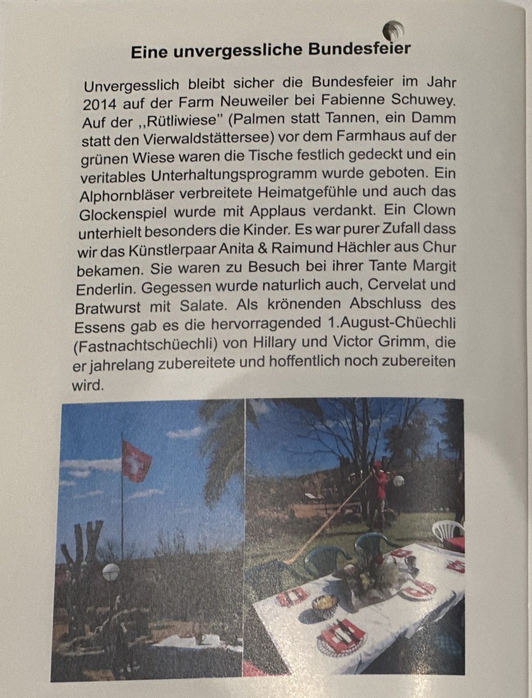 The Bundesfeier 2014 on the Rütliwiese, Farm Neuweiler · Festschrift, p. 34